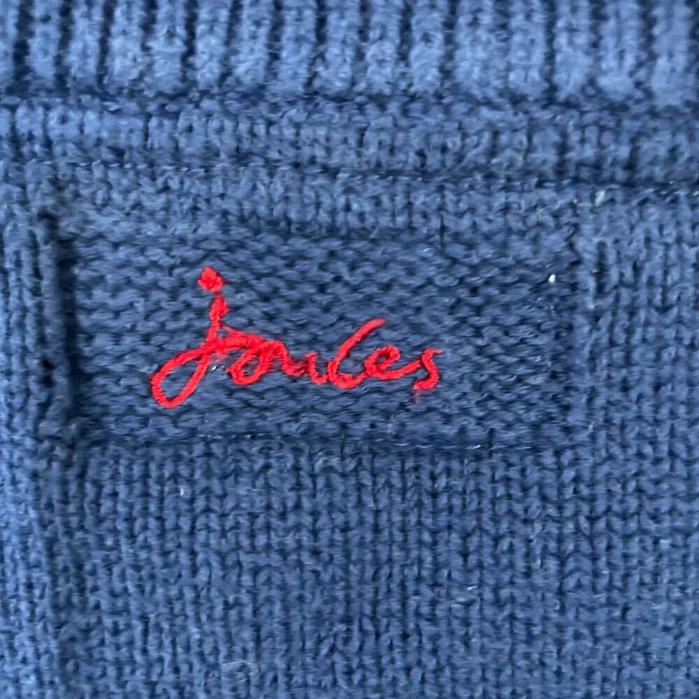 Joules Knitwear Polarbear Sweater 12/18 Month. Winter/Holiday. Blue,Red